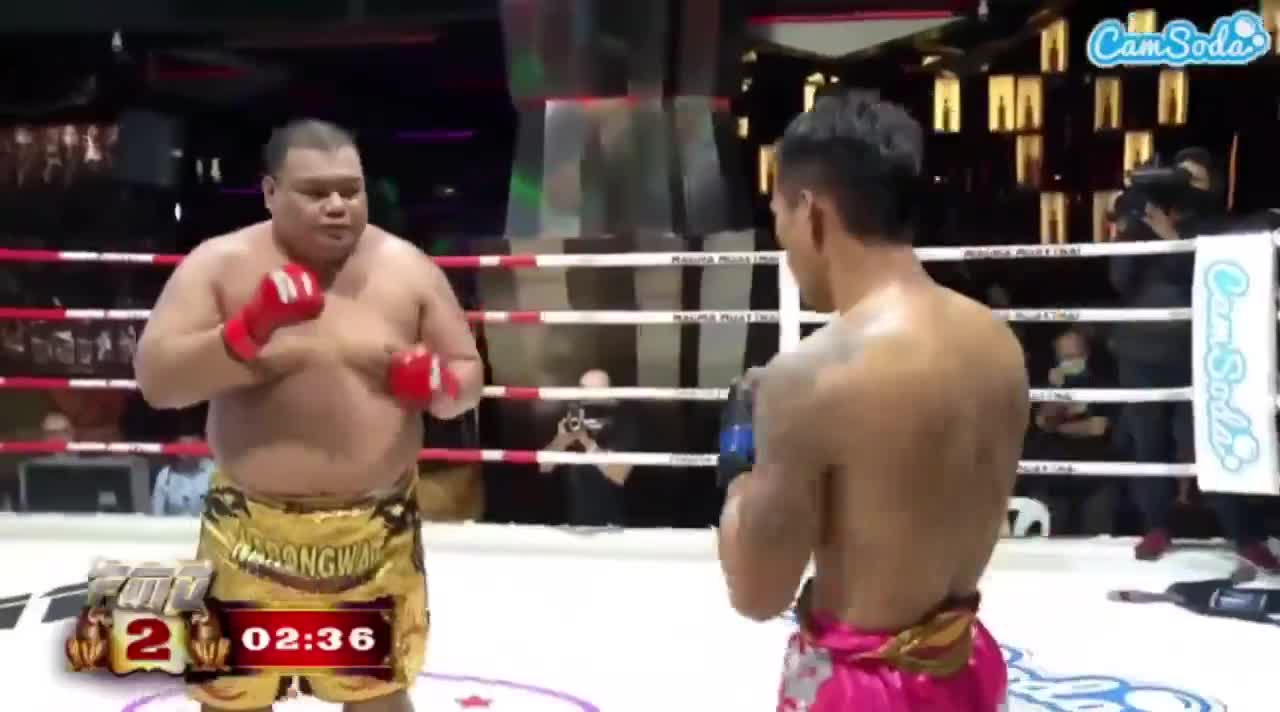 Giải trí - Clip: Võ sĩ Muay Thái hạ gục đối thủ 'khổng lồ' chỉ bằng một cú đá