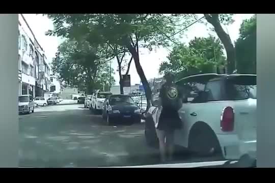 Video - Clip: Bị giật túi xách giữa phố, cô gái tung đòn hạ gục 2 tên cướp