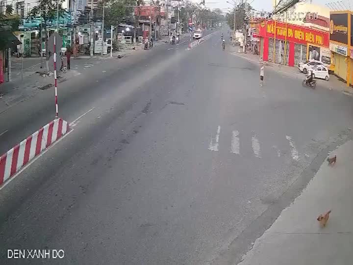 Video - Clip: Va chạm, xe cứu thương tông văng xe máy ở ngay ngã tư