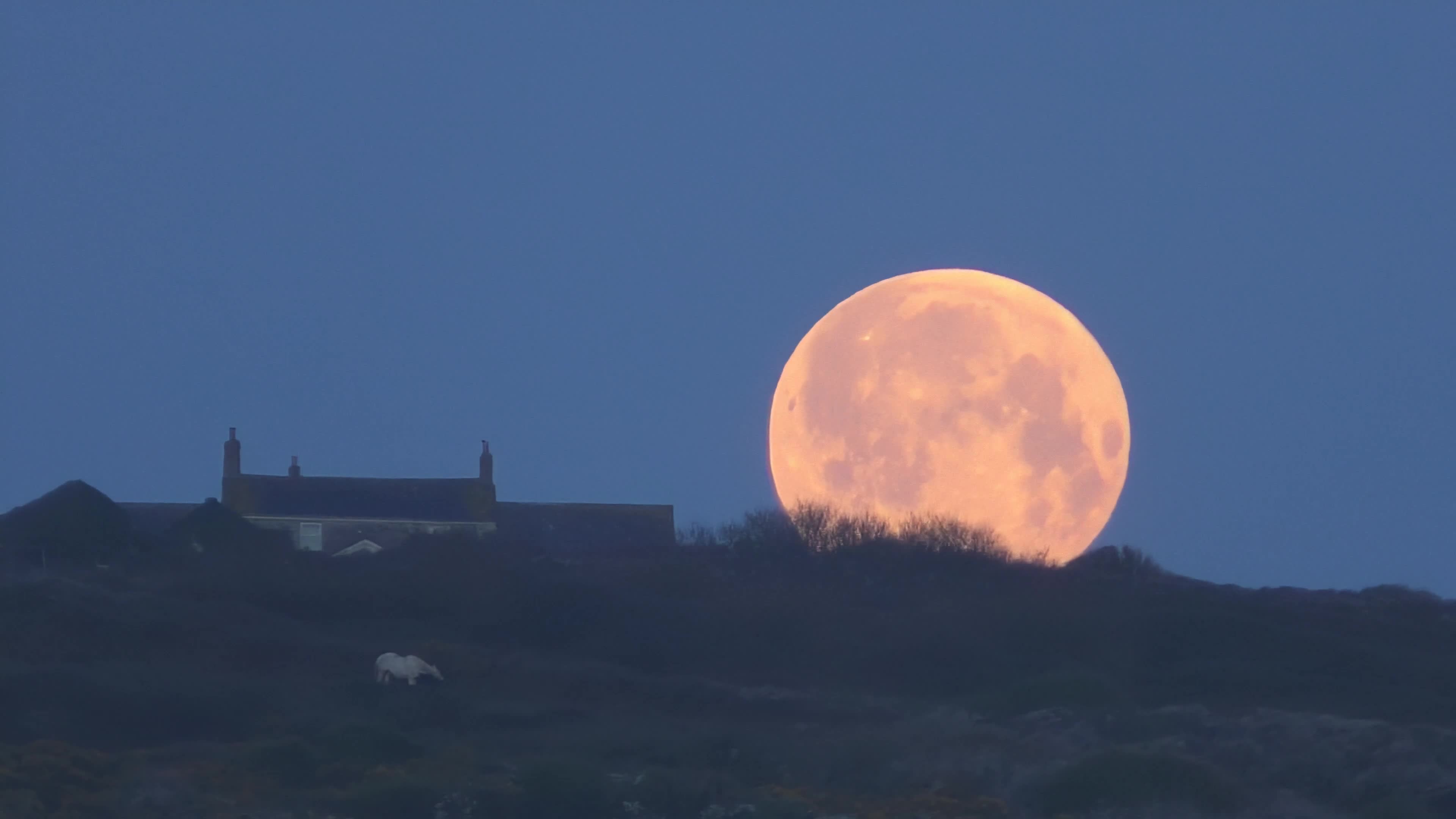 Video - Clip: Hiện tượng thiên văn trăng hồng xuất hiện ở Cornwall