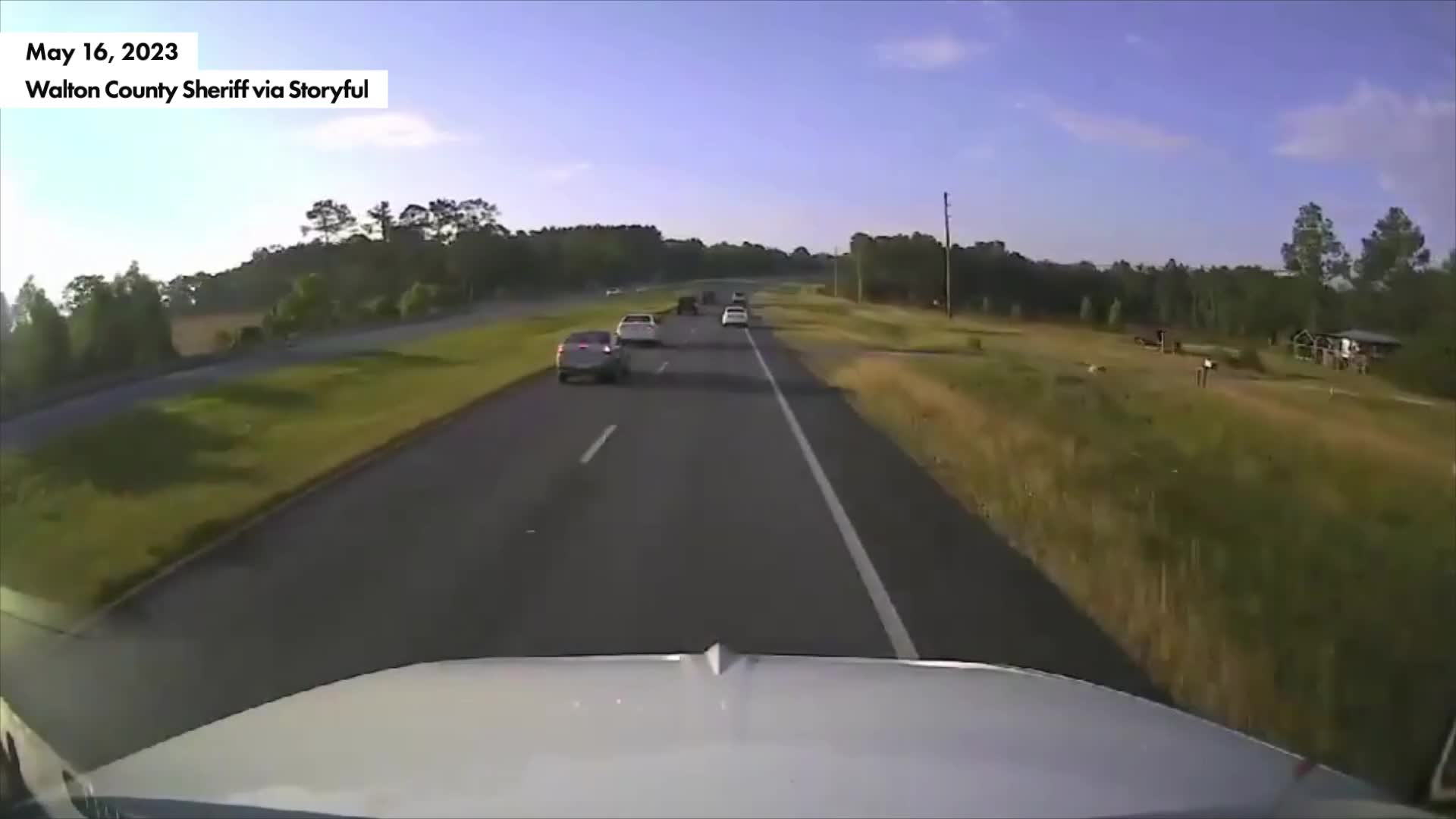 Video - Clip: Tài xế gây tai nạn khi dừng xe giúp rùa băng qua đường trên cao tốc