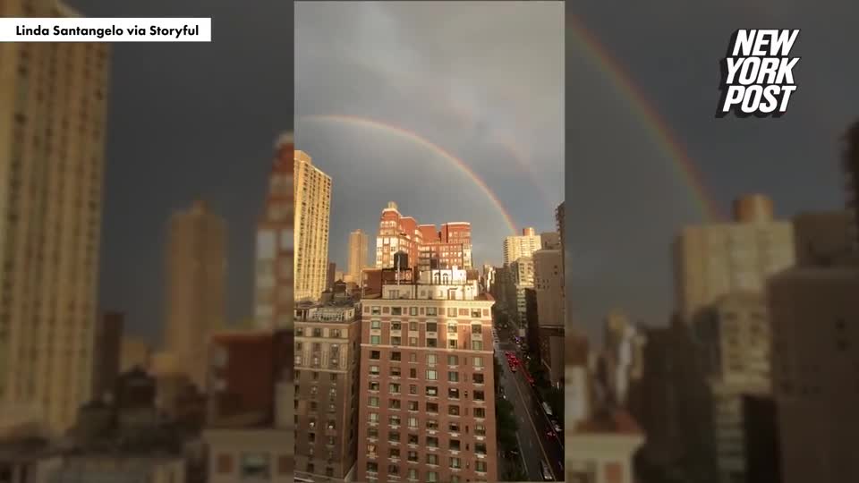 Video - Clip: Cầu vồng đôi xuất hiện ở New York ngày 11/9 gây xúc động