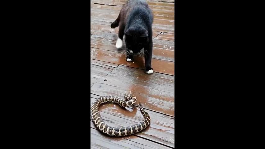 Video - Clip: Rắn choáng váng trước những đòn tấn công liên tiếp của mèo