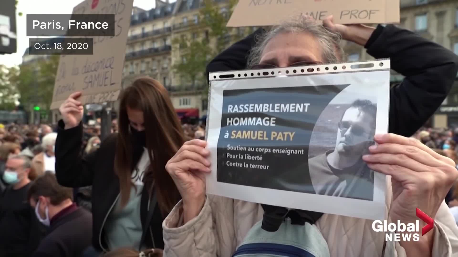 Clip: Người dân Pháp xuống đường biểu tình sau vụ thầy giáo bị sát hại