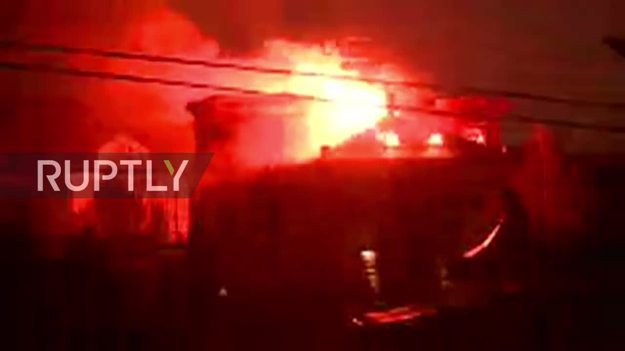 Russia: House ablaze amid firefight with law enforcement as man barricades himself inside