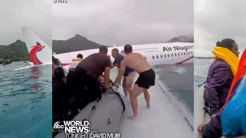 Video: Bên trong máy bay rơi xuống hồ ở Micronesia