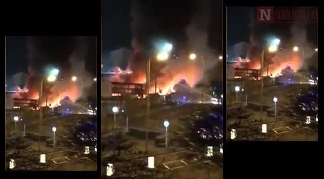 Hàng chục xe buýt cháy nổ vang trời trong đêm tại London