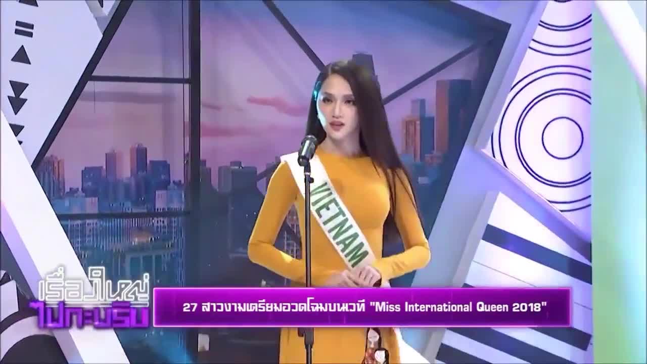 Hương Giang tự tin trả lời phỏng vấn bằng tiếng Anh trên sóng truyền hình Thái Lan