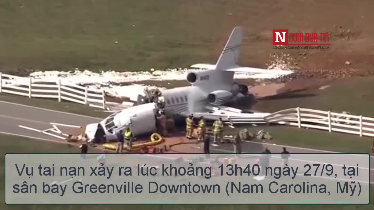Máy bay lao xuống đường băng gãy đôi khiến hai người thiệt mạng