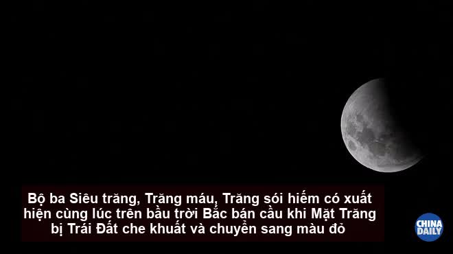 Chiêm ngưỡng hiện tượng thiên văn hiếm có “Siêu trăng máu” ở Mỹ