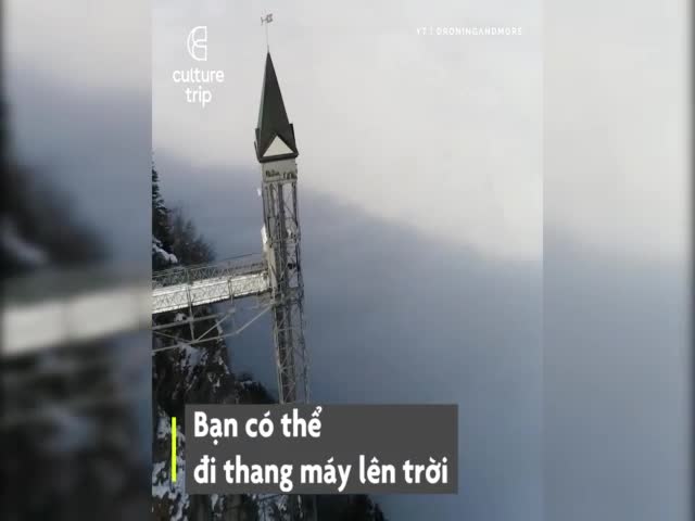 Thang máy ngoài trời lên đỉnh núi cao nghìn mét ở Thụy Sĩ