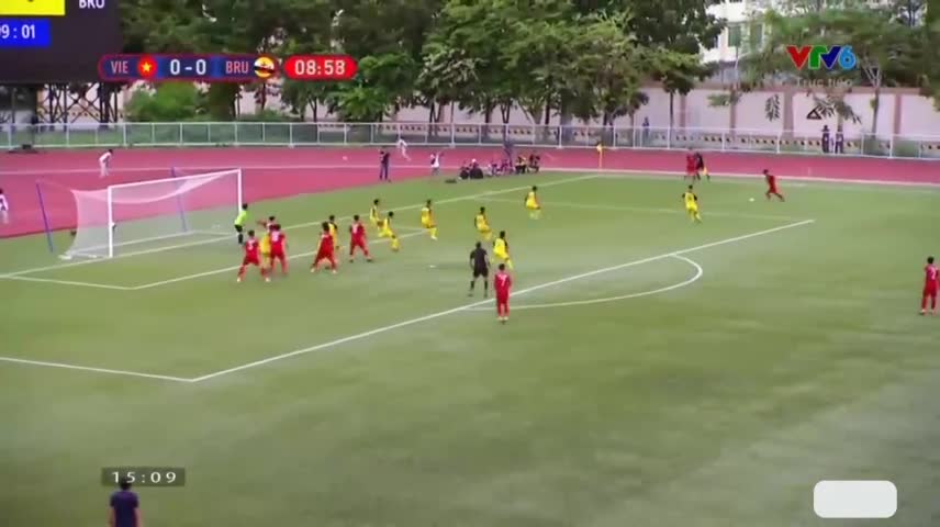 U22 Việt Nam 1-0 Brunei- Đức Chinh đánh đầu ghi bàn