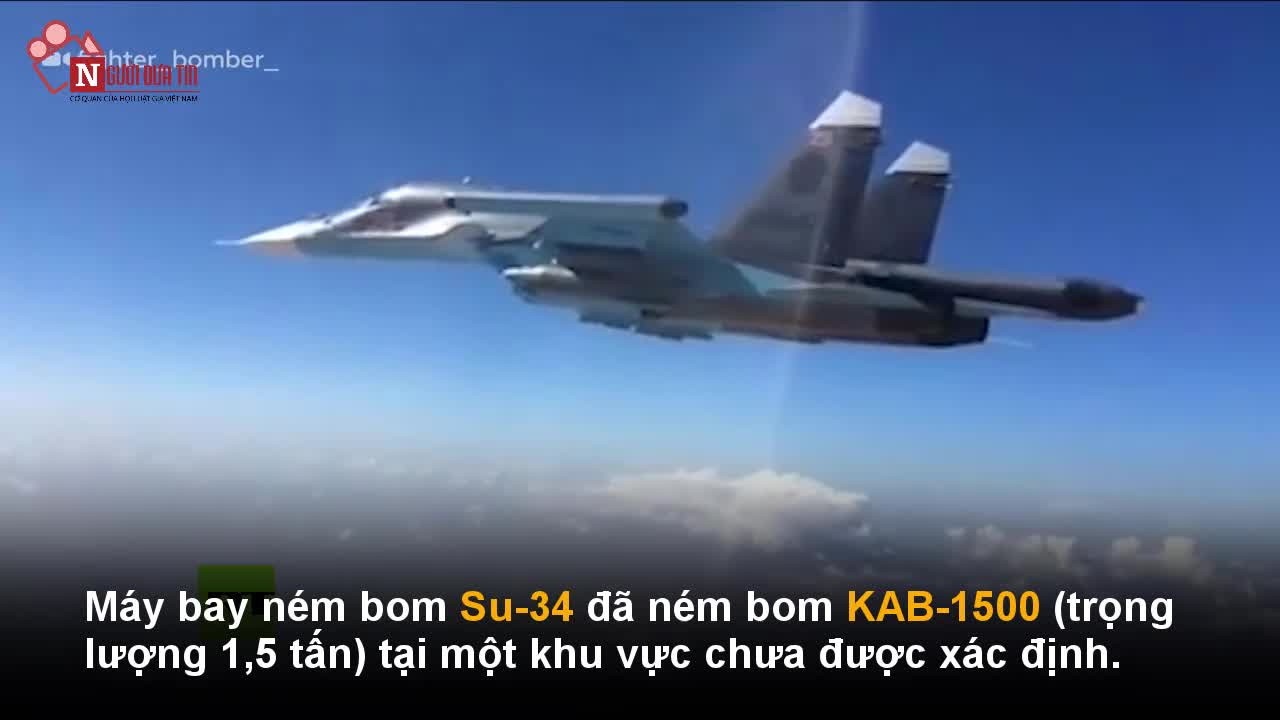 Xem “xe tăng bay” Su-34 Nga ném bom 1,5 tấn