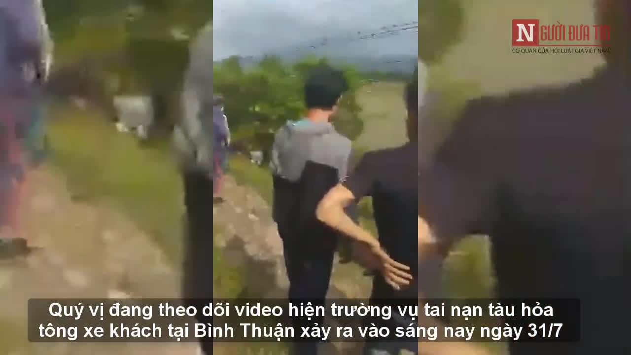 Tàu hỏa tông xe khách ở Bình Thuận khiến nhiều người thương vong