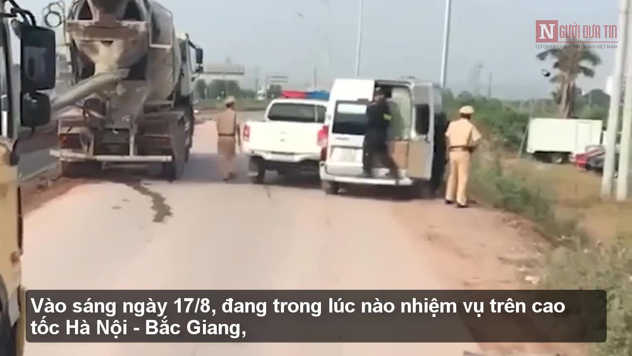 Cảnh sát nổ súng truy đuổi xe khách trên cao tốc Bắc Giang - Hà Nội