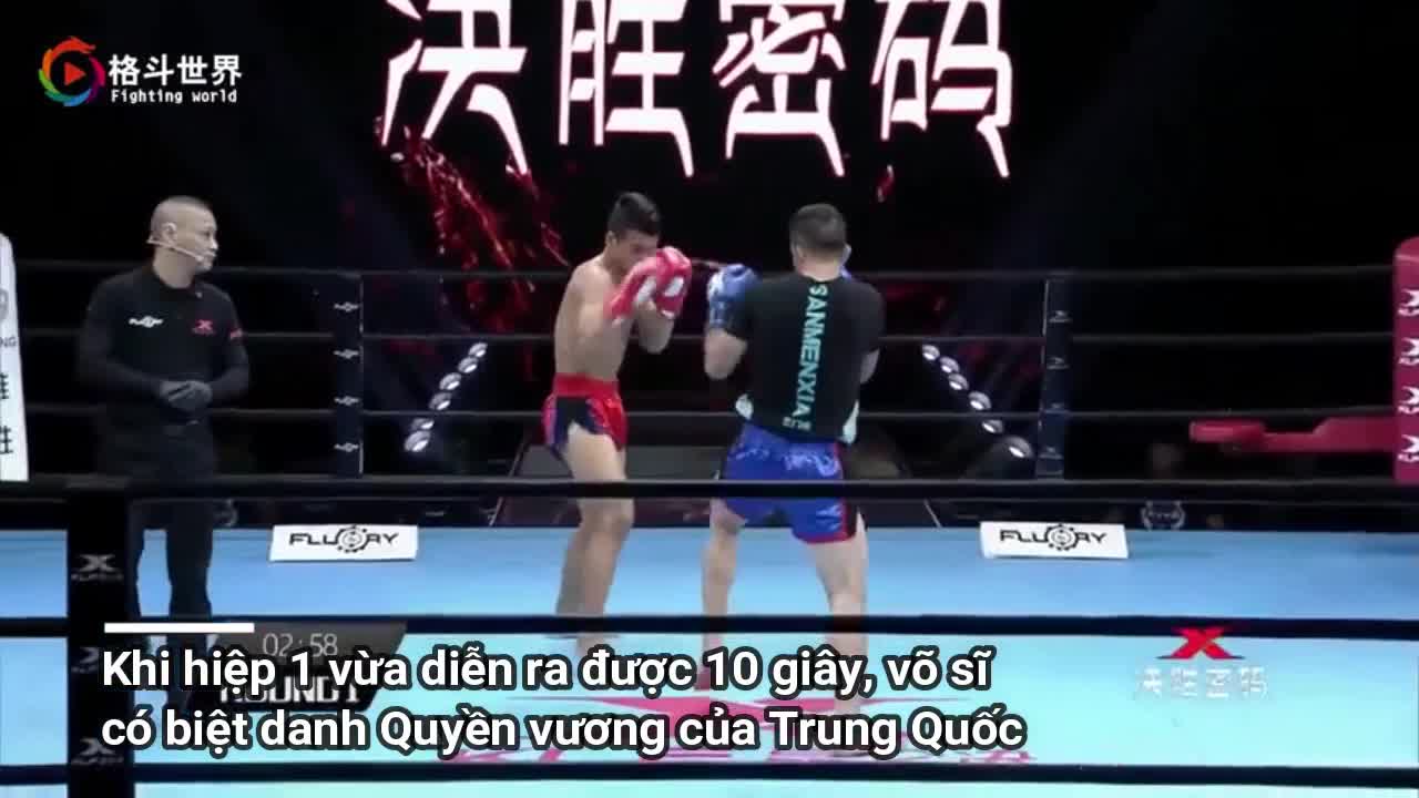 Clip: Tung cú đá vào chỗ hiểm, võ sĩ Trung Quốc khiến đối thủ co giật